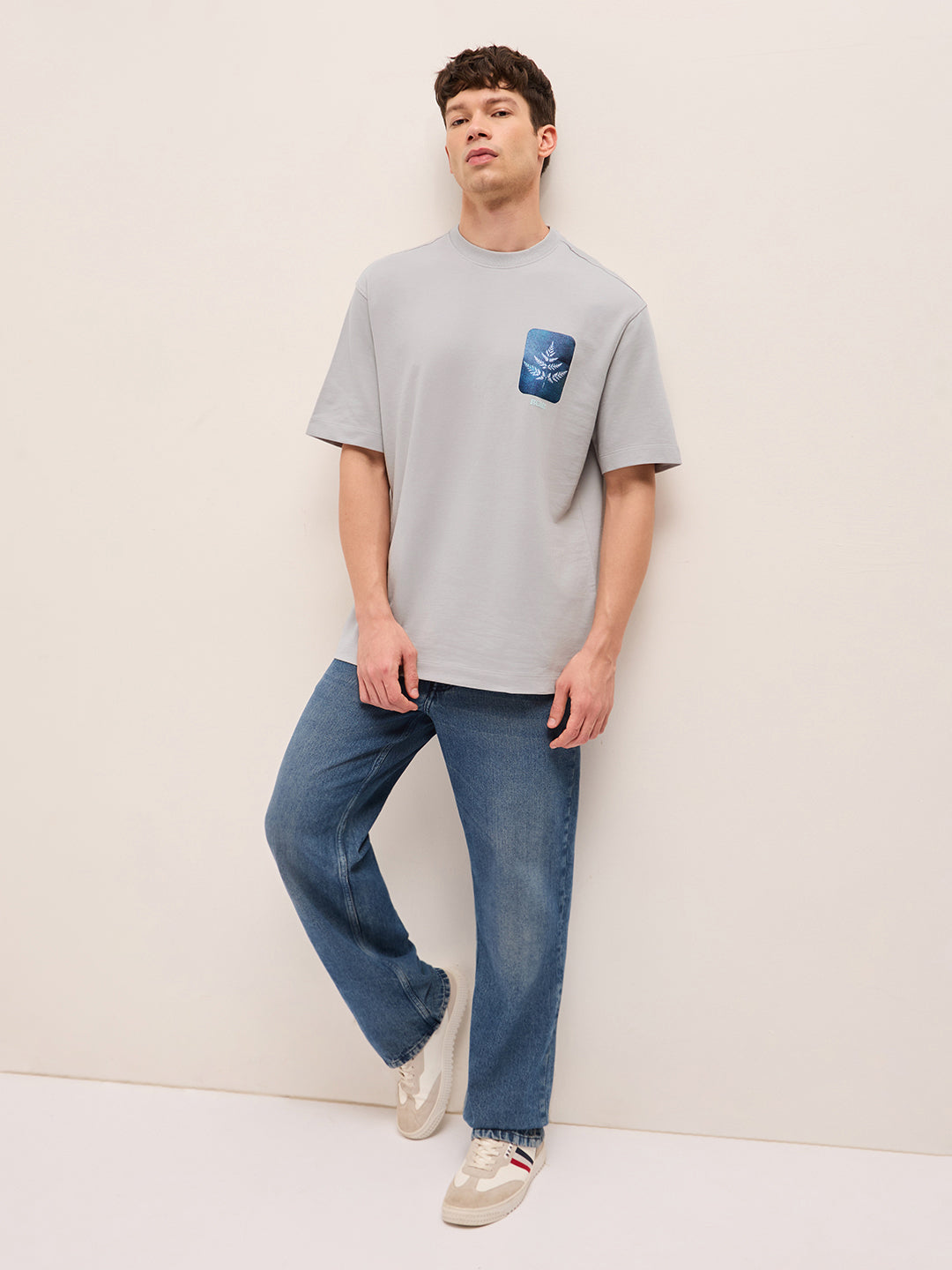 Men Pure Cotton Oversize Fit Crew Neck T-Shirt TSH-TWEEN-GY