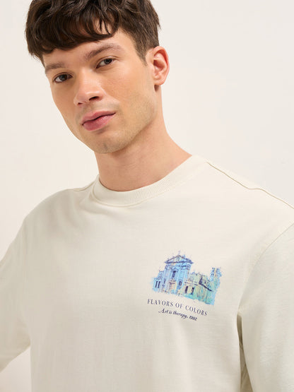 Men Graphic Printed Crew Neck Pure Cotton Oversize Tshirt TSH-URAL-CR
