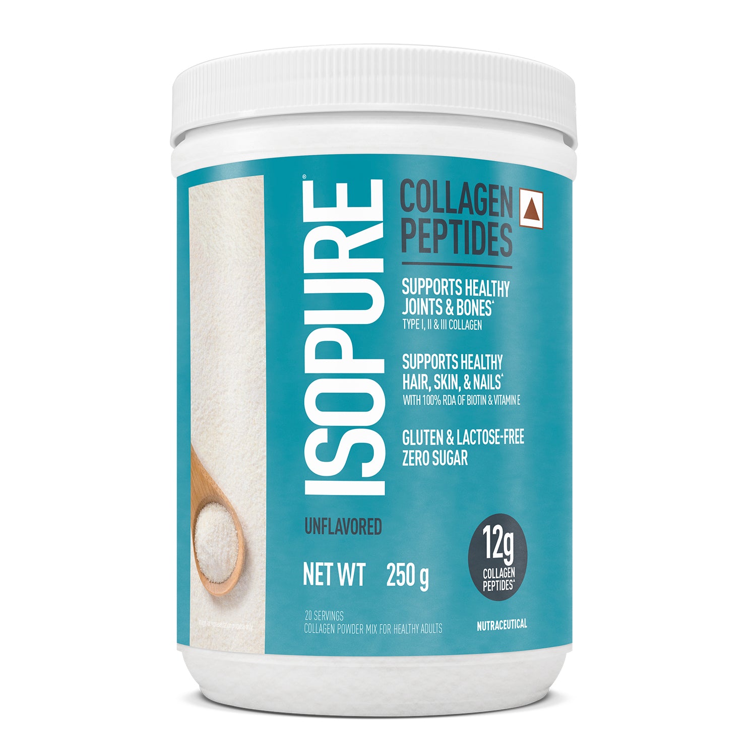 Isopure Collagen Peptides (12g/serve) with Type I,II & III Collagen (Unflavoured) - 250g | ISOPURE at Broadway