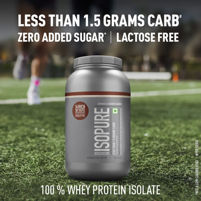 Isopure Whey Protein Isolate Powder with Vitamins for Immune Support - 2 kg (Cookies & Cream) | ISOPURE at Broadway