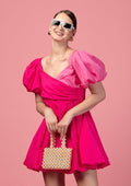 TWO TONE COTTON FUCHSIA DRESS | De Novoo at Broadway