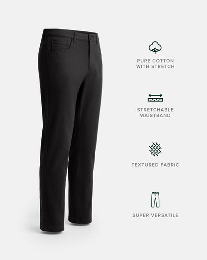 The 5 Pocket Textured Pant Charcoal