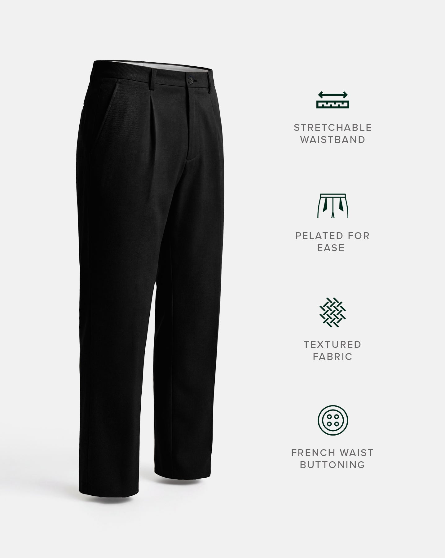 The Relaxed Textured Runway Pant Black