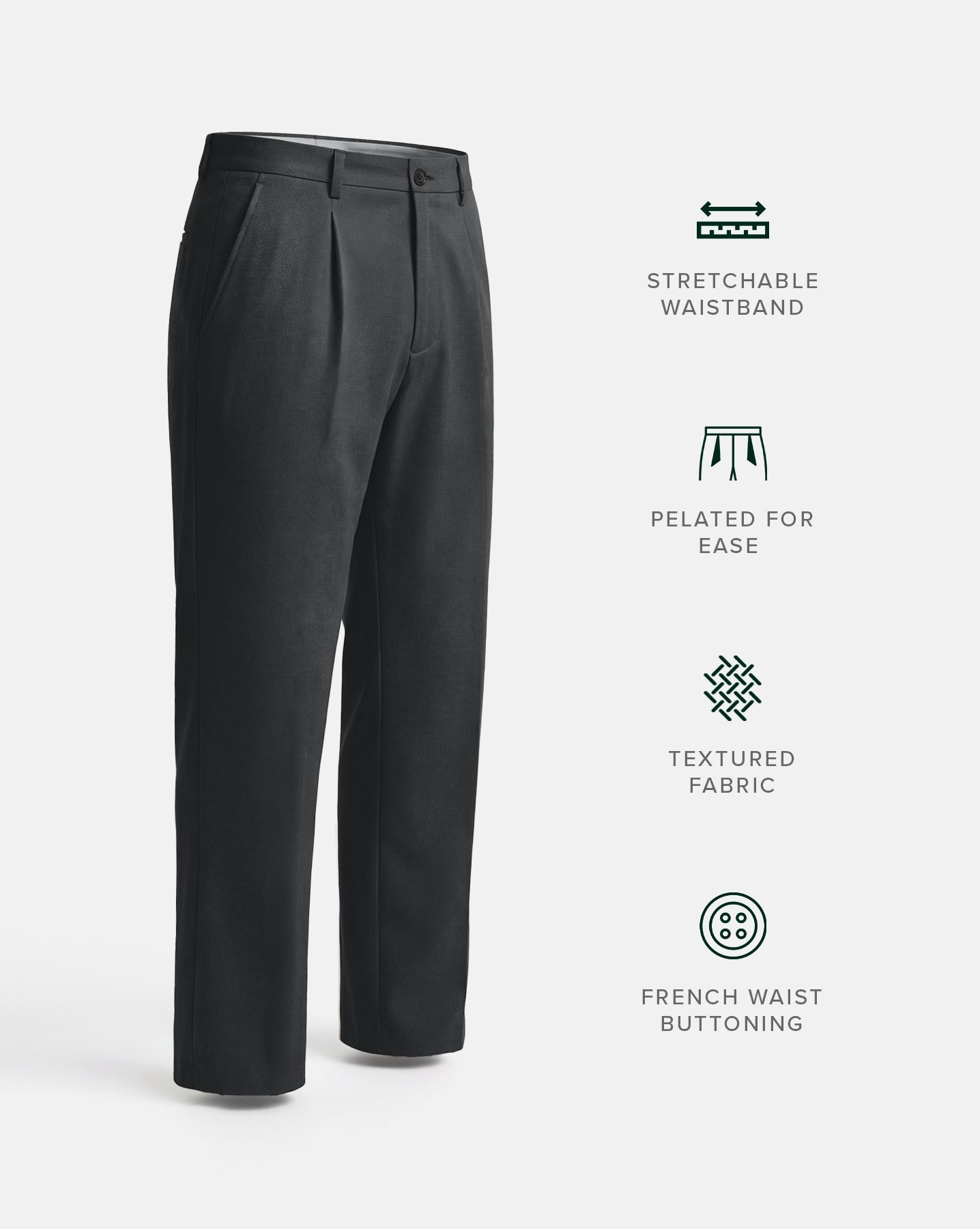 The Relaxed Textured Runway Pant Grey
