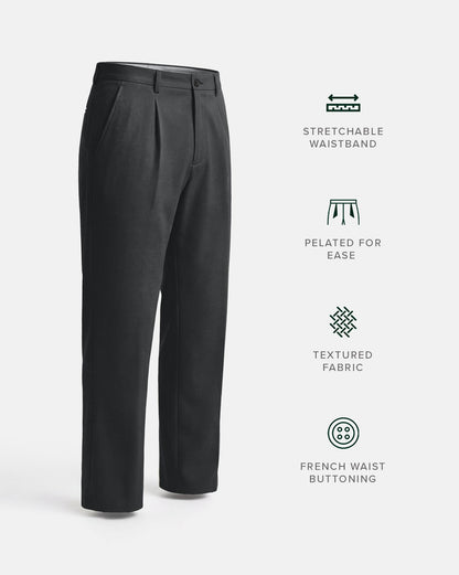 The Relaxed Textured Runway Pant Grey