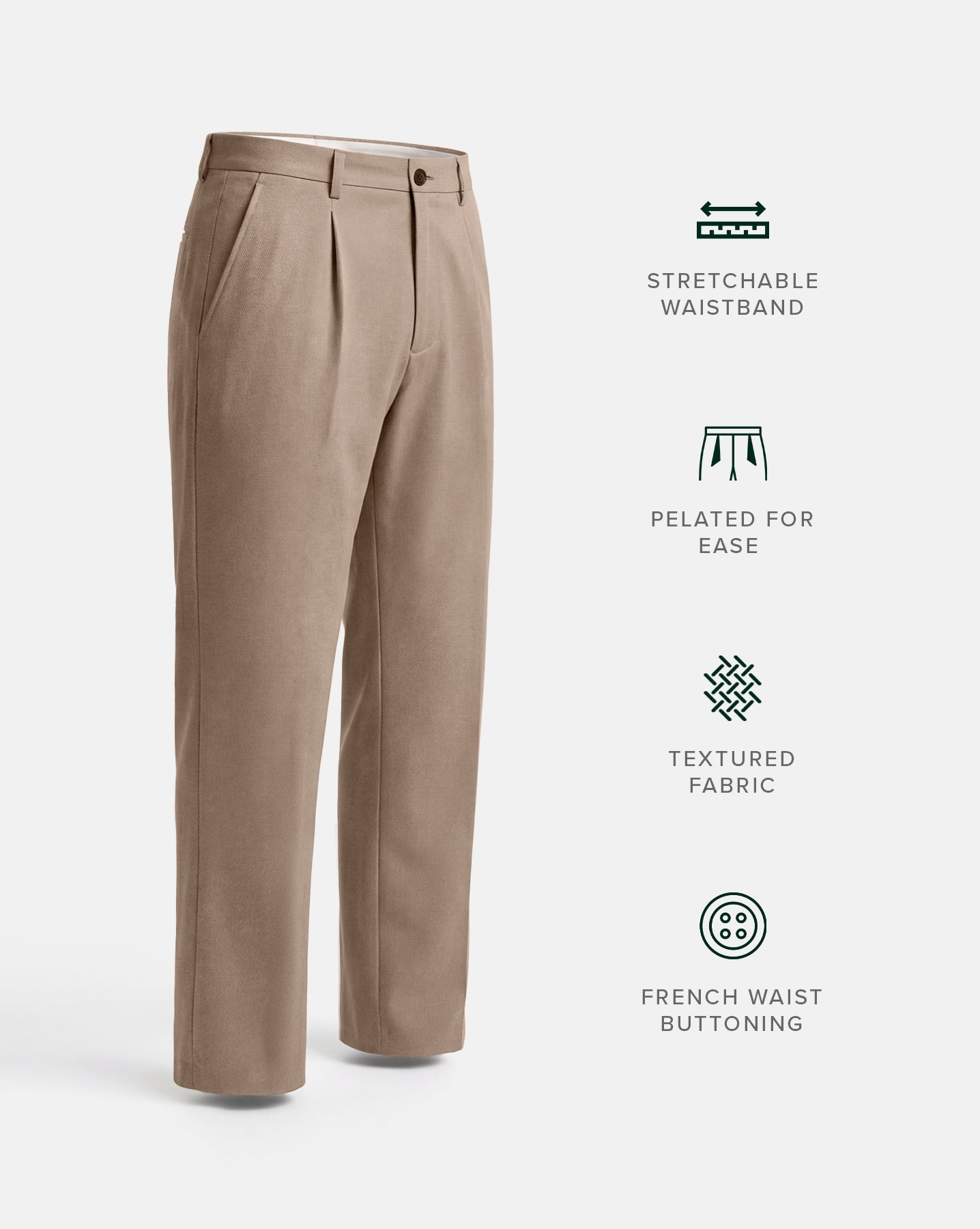 The Relaxed Textured Runway Pant Light Wood