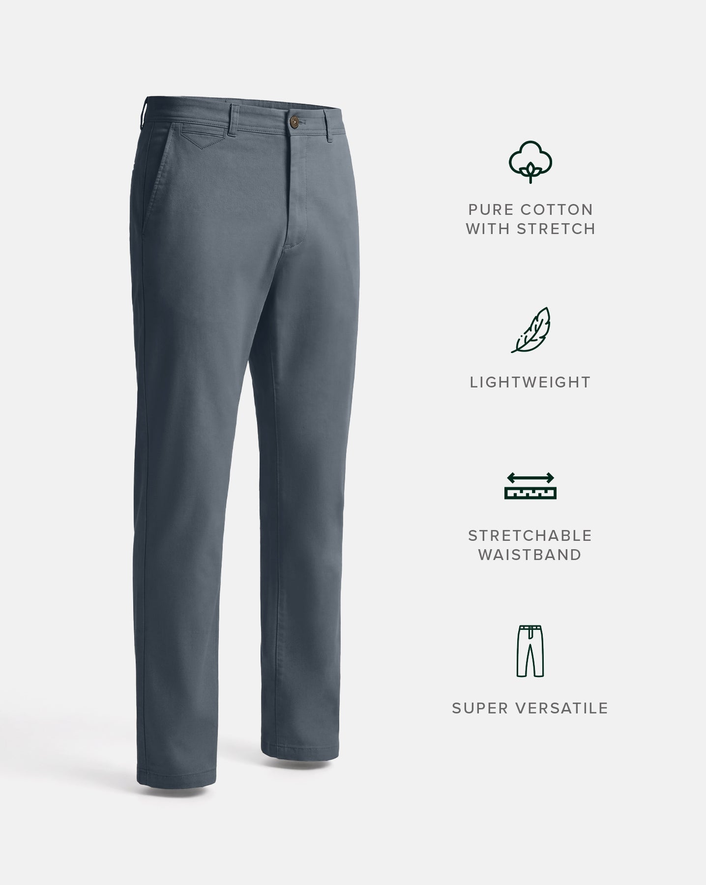 The No Brainer Pant Steel Grey