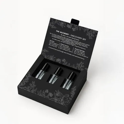 The Alchemy Discovery Set of 3 Clean Perfumes EDP | Rose Oud, Bergamot Nostalgia, Madurai Jasmine