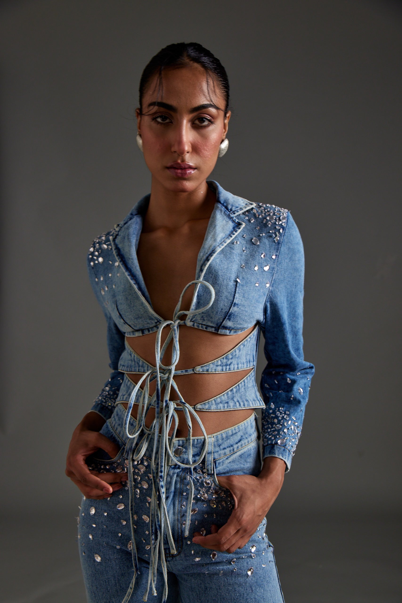 Embellished Cutout Blazer | The Clothing Factory at Broadway