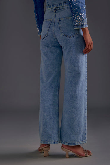 Embellished Wide Leg Jeans