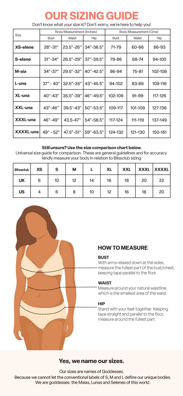 Size Chart for BlissTerry™ Cotton Pullover with Zipper