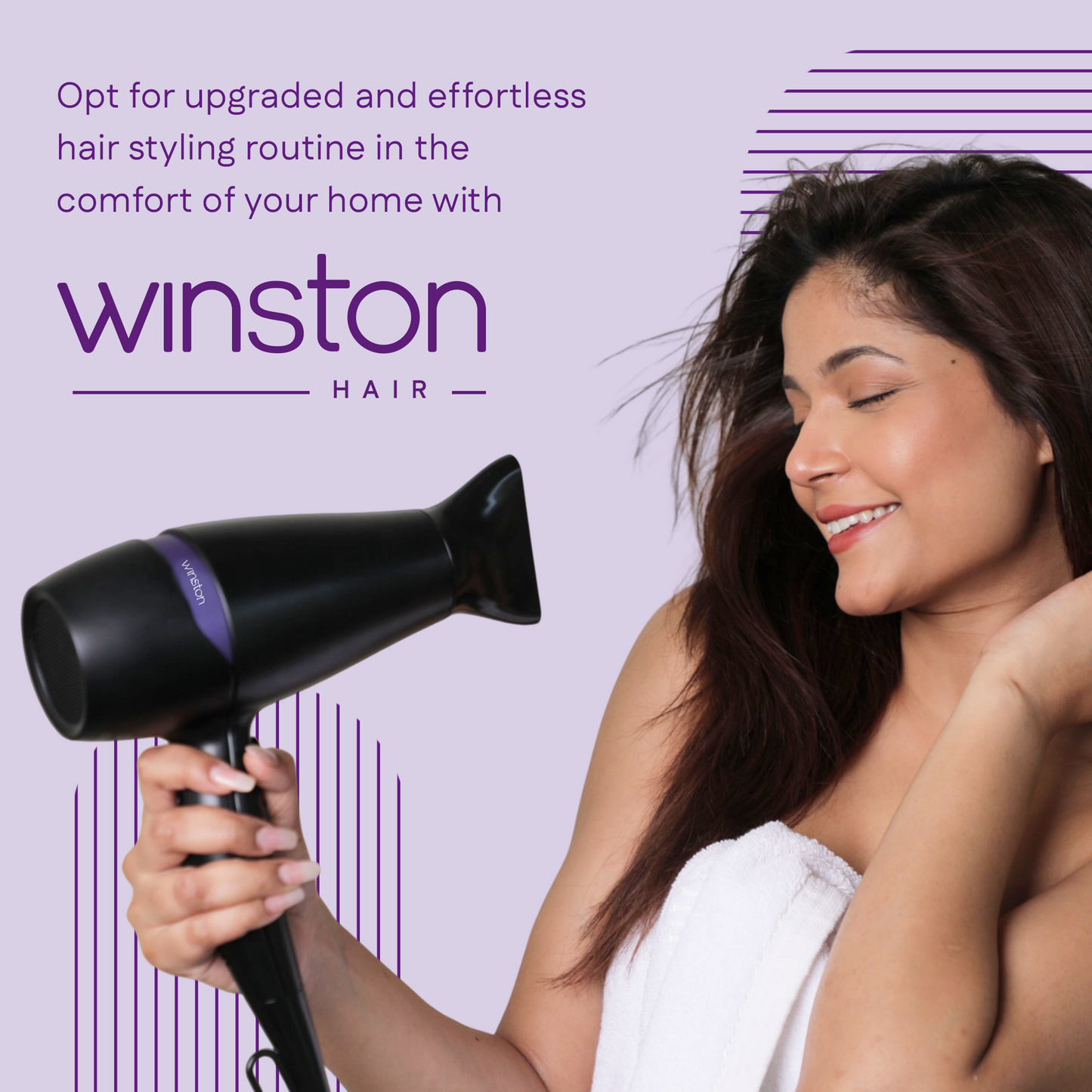 Winston Turbo Smart Dryer 2200 Watt | High-Speed Drying with Diffuser & Concentrator | Winston at Broadway