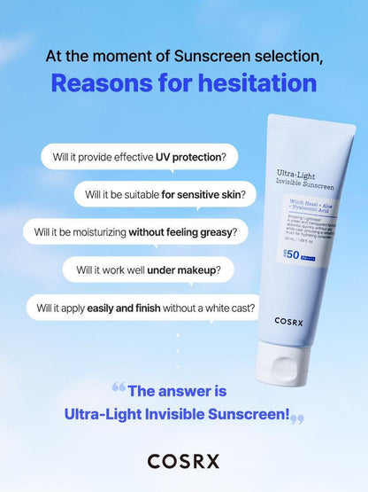 Ultra-Light Invisible Sunscreen SPF50 PA++++ | Cosrx at Broadway