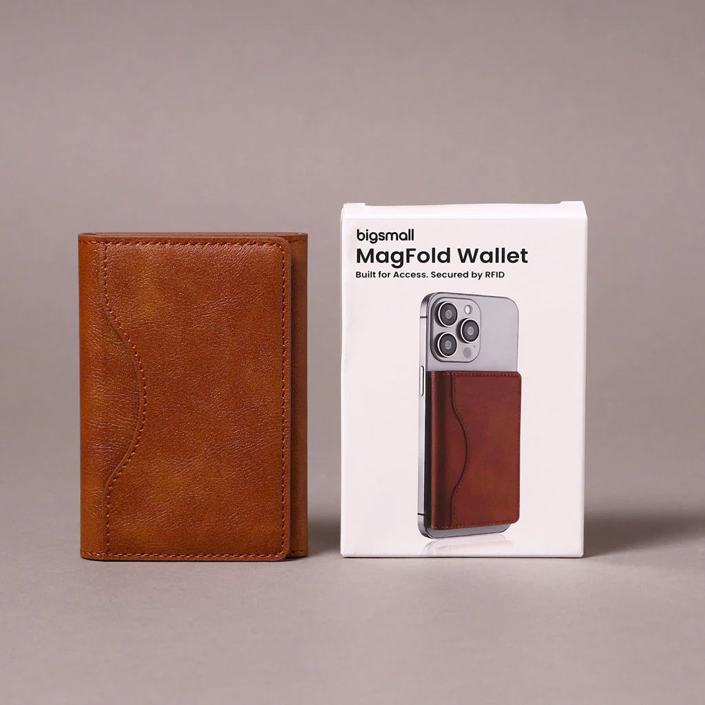 Bigsmall MagFold Wallet Tan