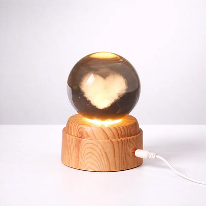 Spinning HeartGlow Crystal Lamp
