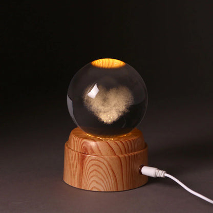 Spinning HeartGlow Crystal Lamp