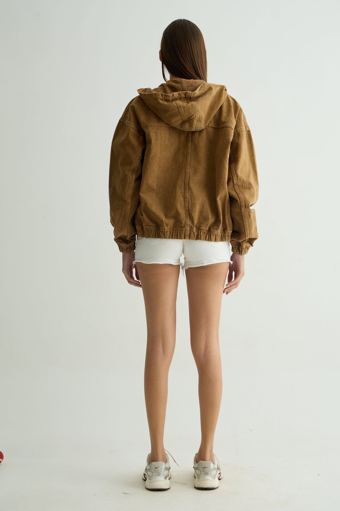 Mocha Brown Denim Hoodie