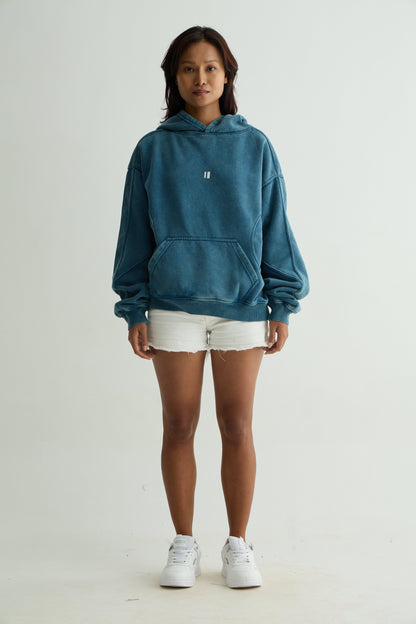 Sea Blue Washed Hoodie