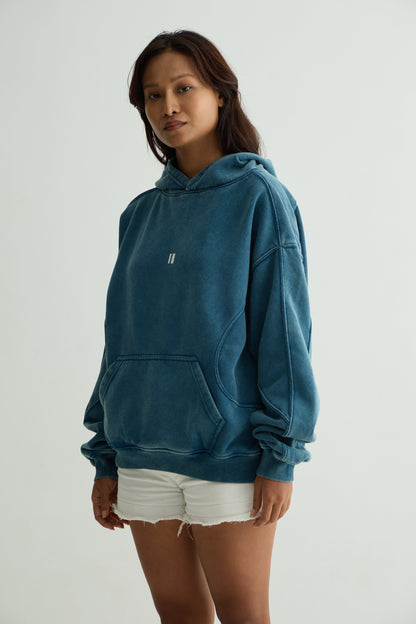 Sea Blue Washed Hoodie