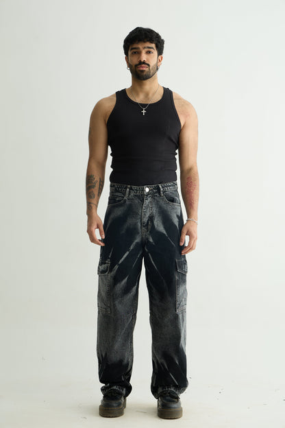 Black Fade Utility Cargos