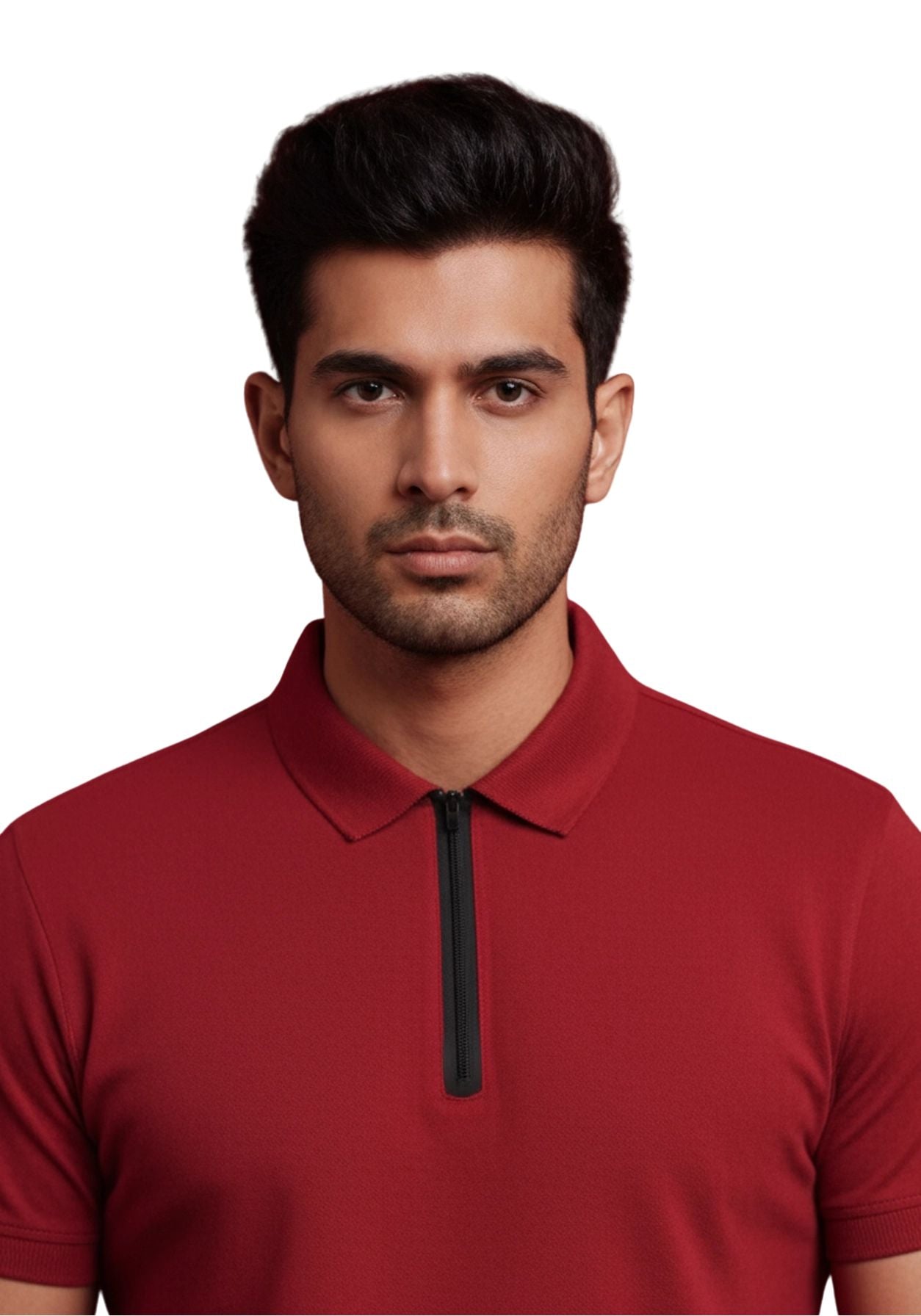 The Monarch Liquid Zipper Polo Red