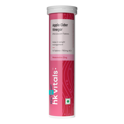 HealthKart HK VITALS Apple Cider Vinegar 750mg (Watermelon/Green Apple , 15 Effervescent Tablets) | HK Vitals at Broadway