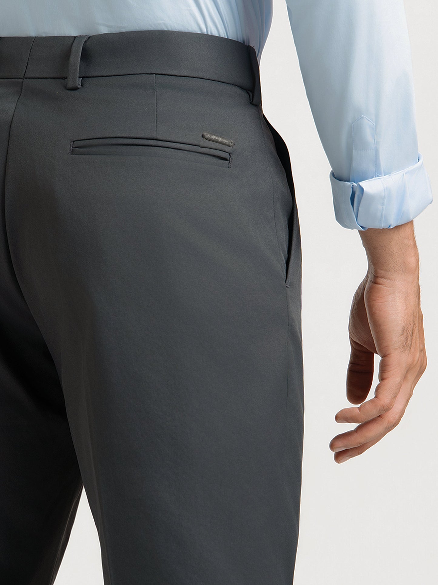 Japanese Grey Straight Fit Pleated Formal Trousers