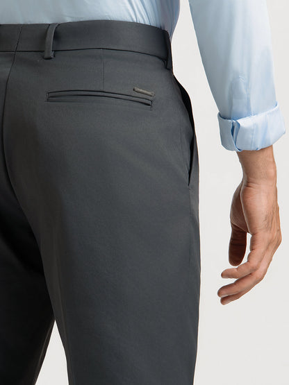 Japanese Grey Straight Fit Pleated Formal Trousers
