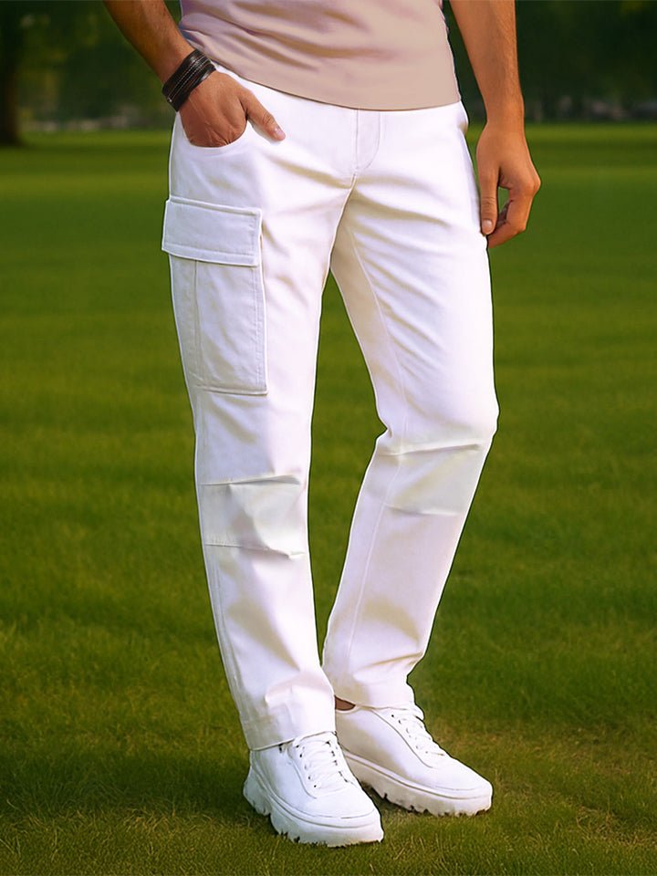 Urbanite White 8-Pocket Cargo Pants | Kingdom Of White at Broadway
