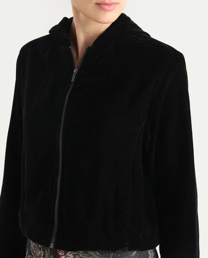 Rareism Women's Velbom-T Black Polyester Spread Collar Regular Fit Jacket | RAREISM at Broadway