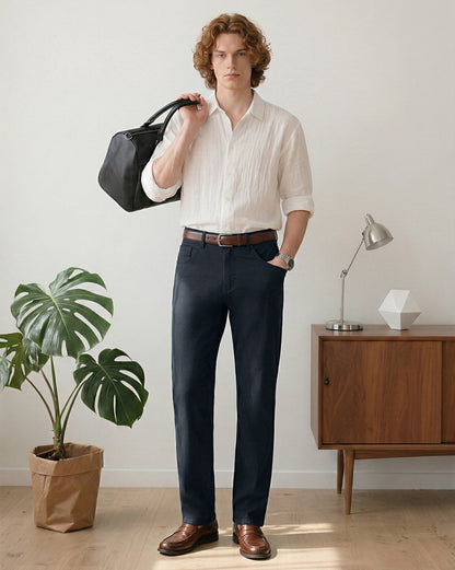 The 5 Pocket Dobby Pant Navy