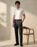 The Slate Grain Pleated Tailored Pant
