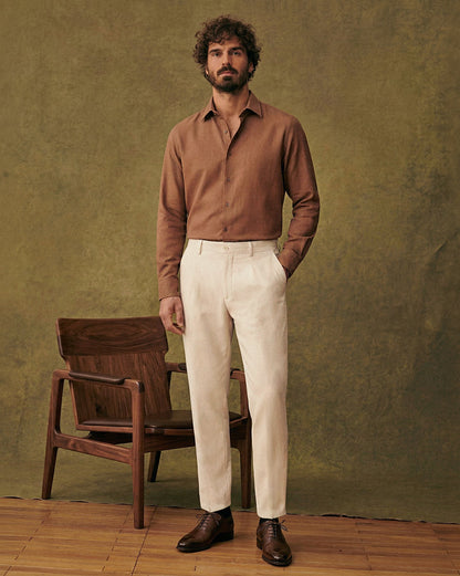 The 5 Pocket Textured Pant Almond Milk