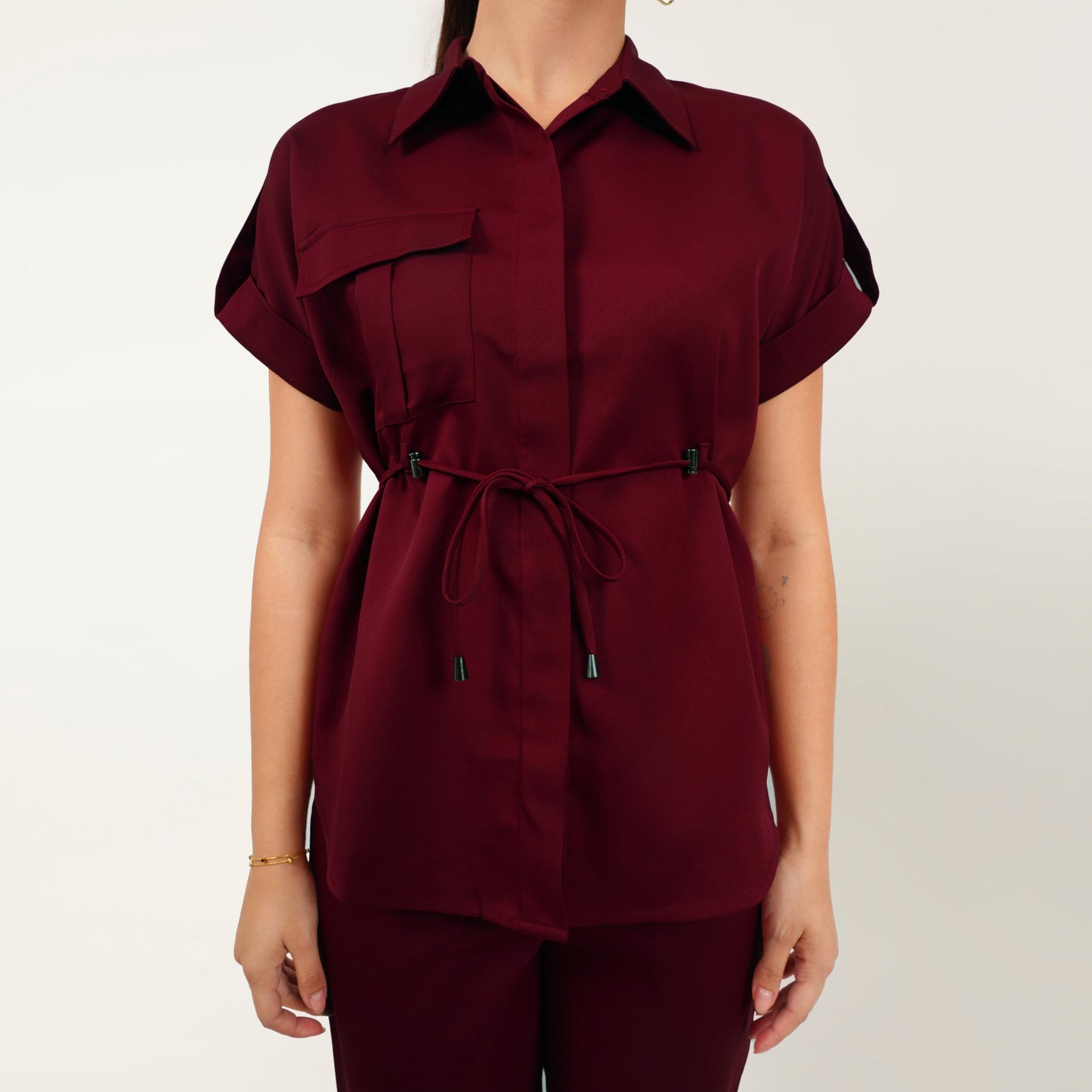 The Shirt-Pant Co-Ord - Maroon