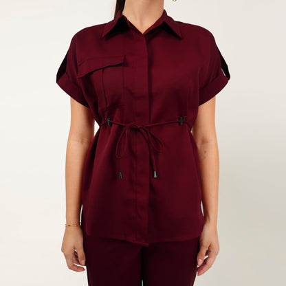 The Shirt-Pant Co-Ord - Maroon