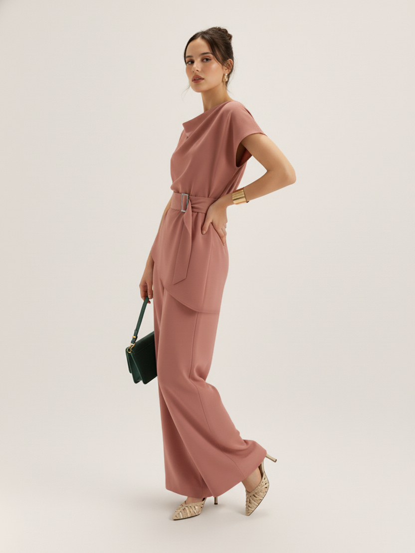 The Cowl Co-Ord - Coral