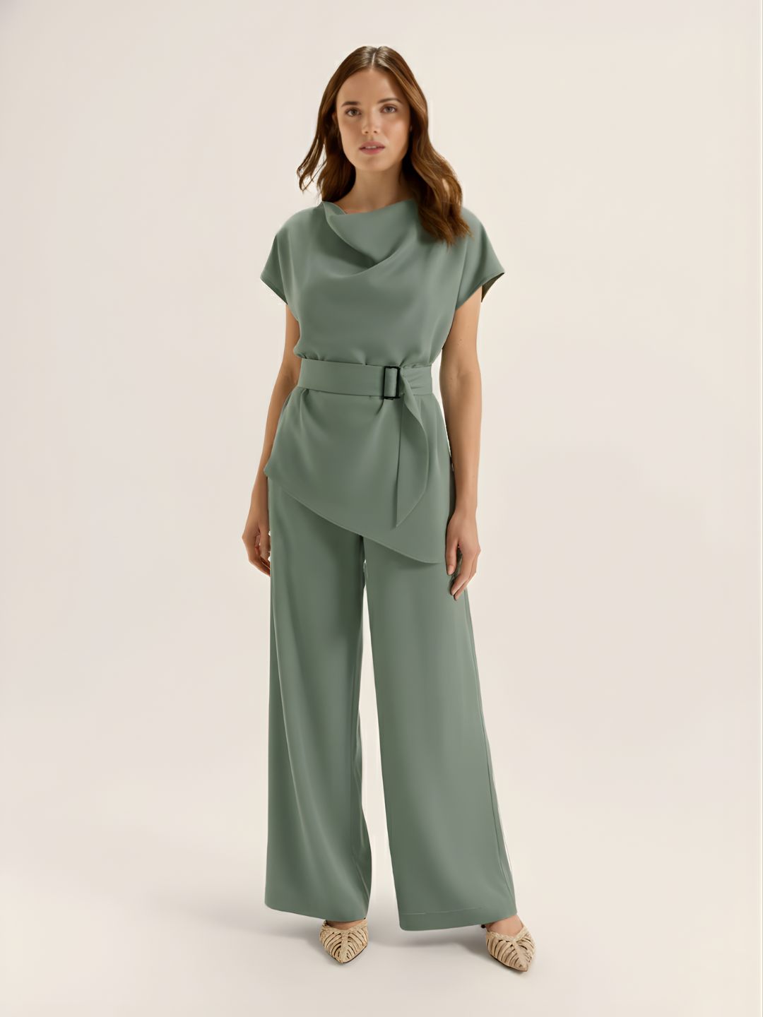 The Cowl Co-Ord - Sea Green
