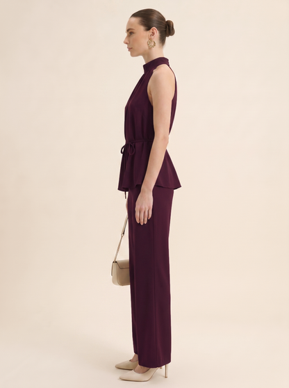 The Halter Co-ord - Wine