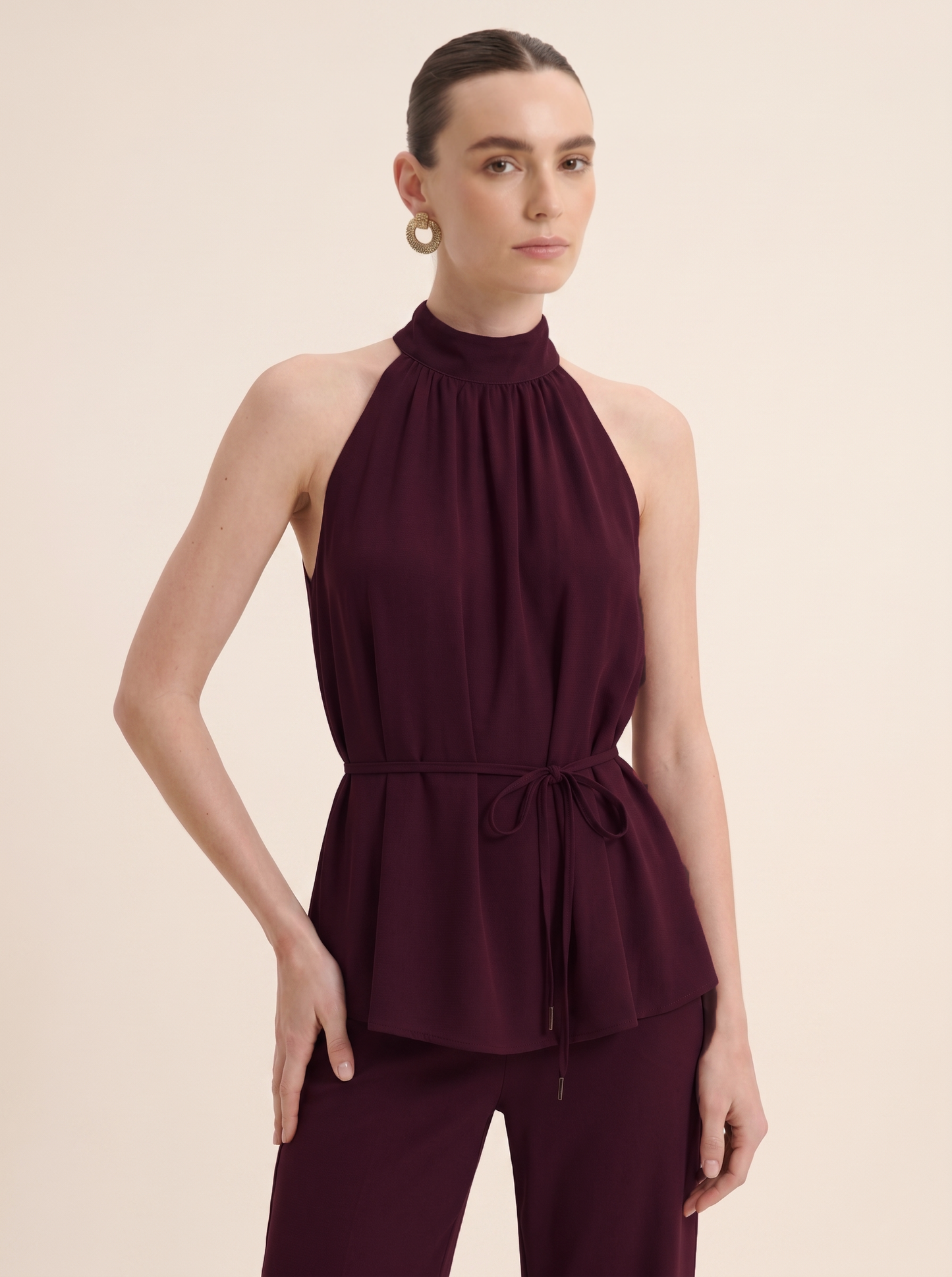 The Halter Co-ord - Wine