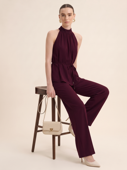 The Halter Co-ord - Wine