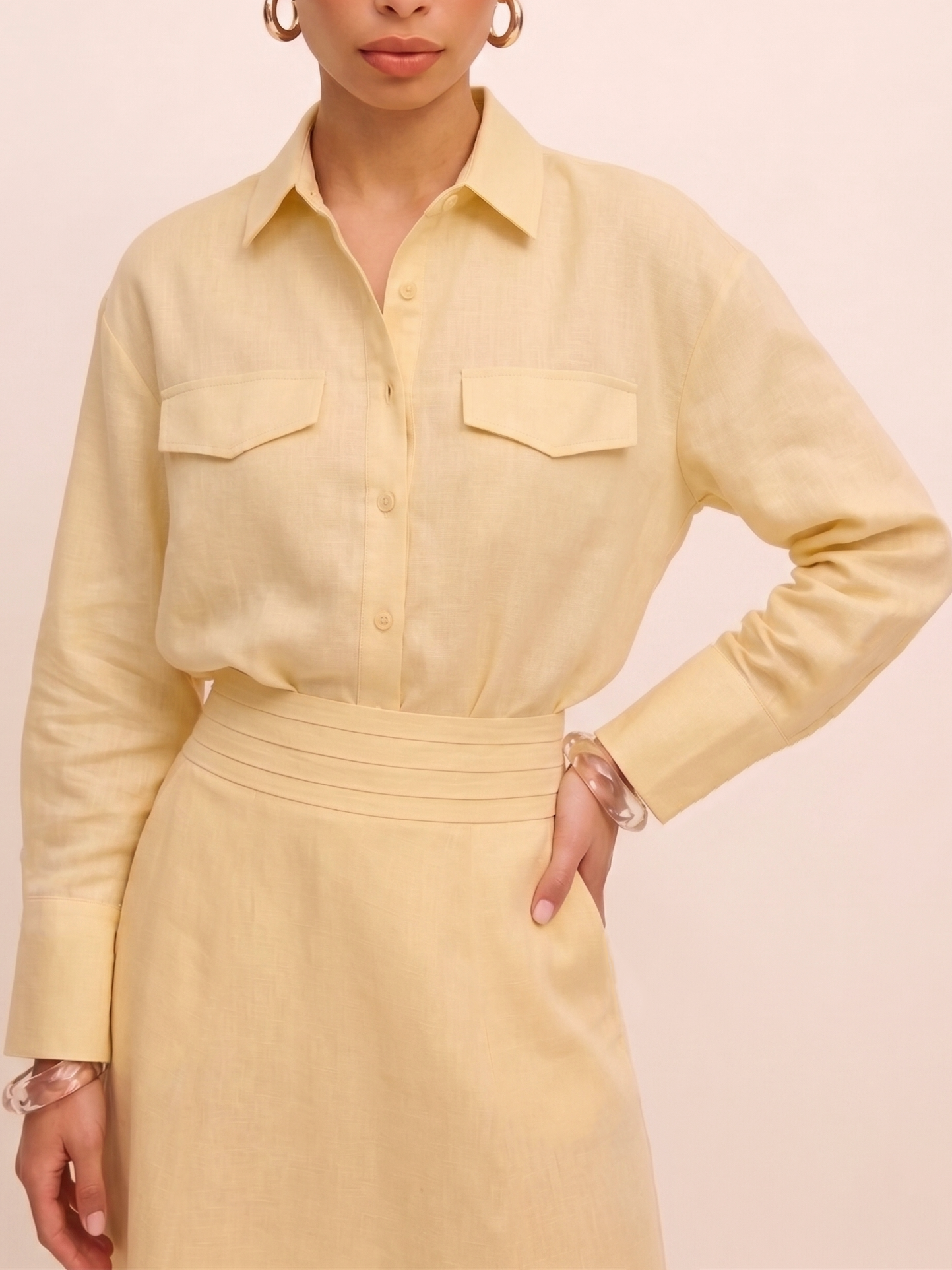 The Skirt Co-ord - Butter Yellow