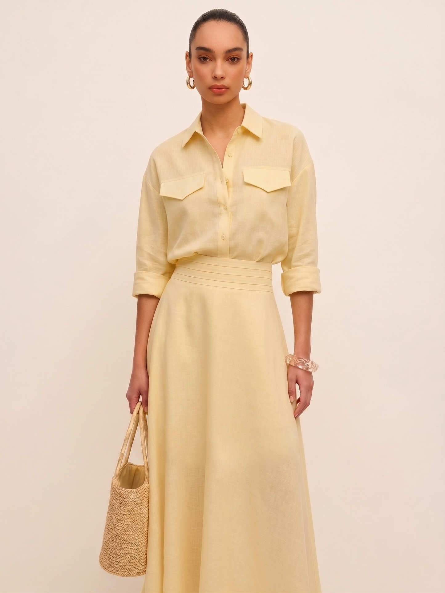 The Skirt Co-ord - Butter Yellow