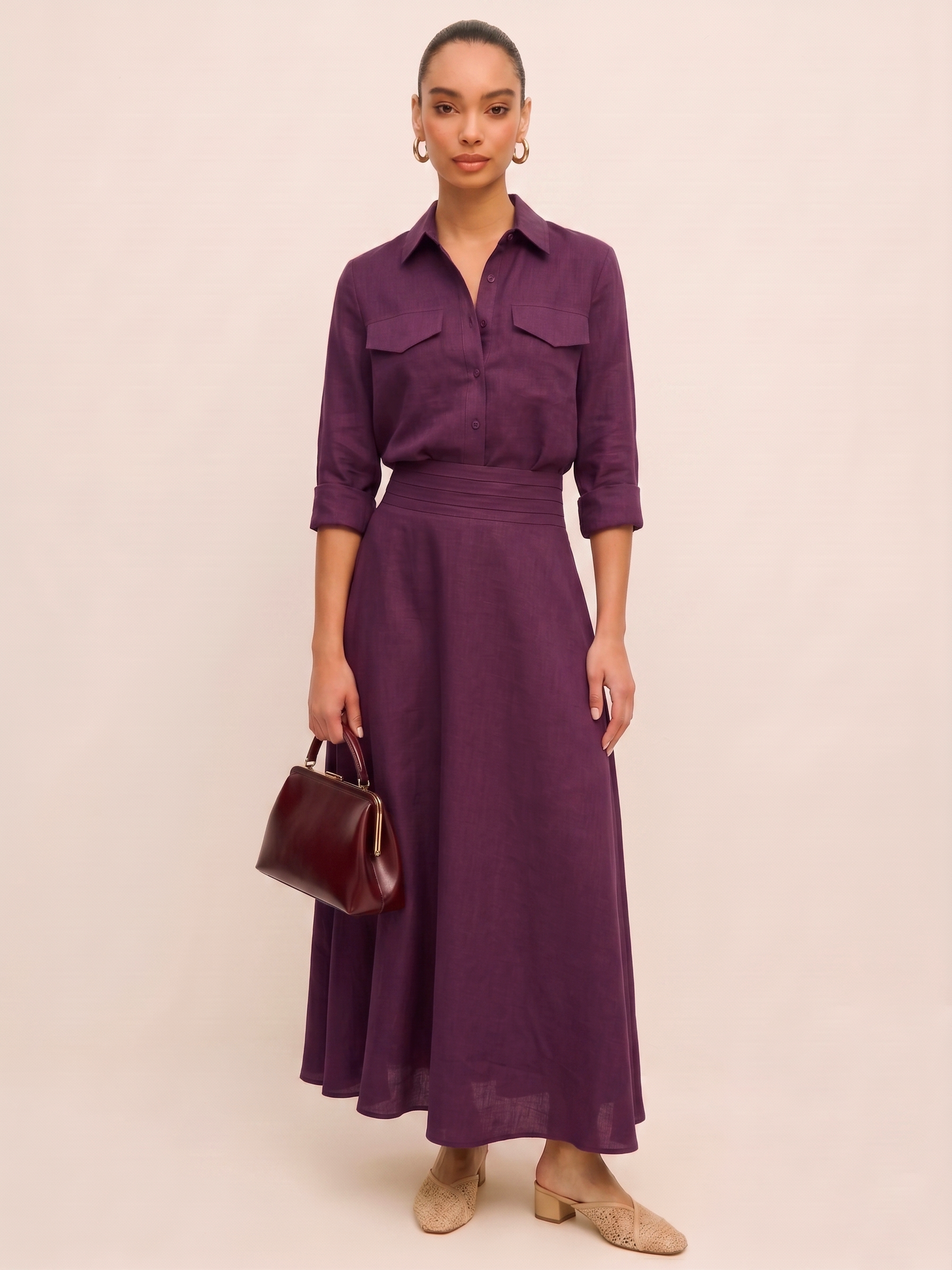 The Skirt Co-ord - Plum
