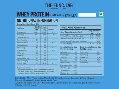 Whey Protein Isolate - Vanilla