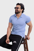 Wave Polo T-shirt Light Blue