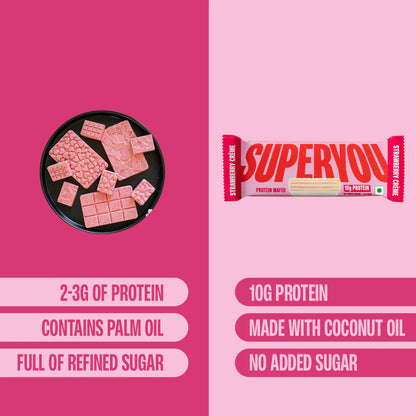 SuperYou Strawberry Protein Wafer Bars (Pack of 10)