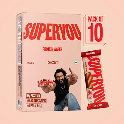SuperYou Chocolate Protein Wafer Bars (Pack of 10) | SUPERYOU at Broadway