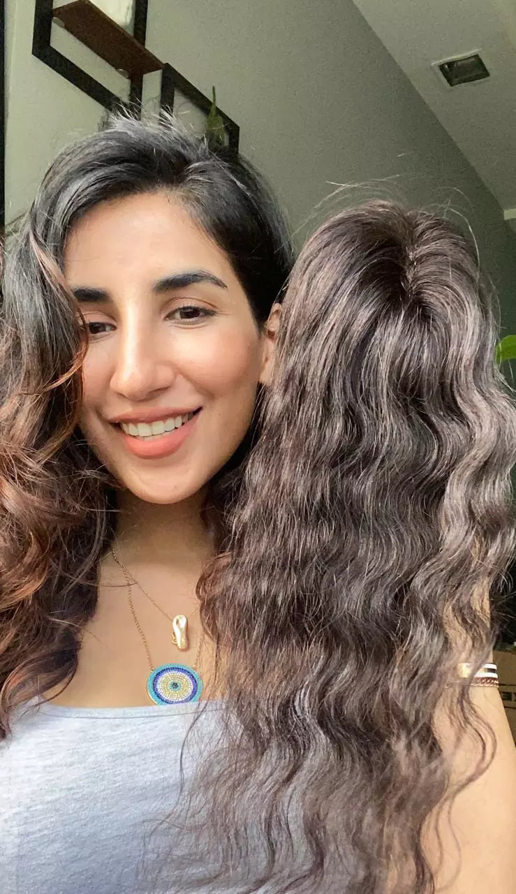 Au Naturel Wavy Curly Scalp Topper â Silk Base Hair Topper | Nish Hair