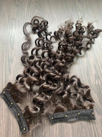Slightly Coiled Curly Hair Extensions – Side Patches