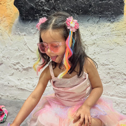 Unicorn Clip in coloured hair extensions for kids